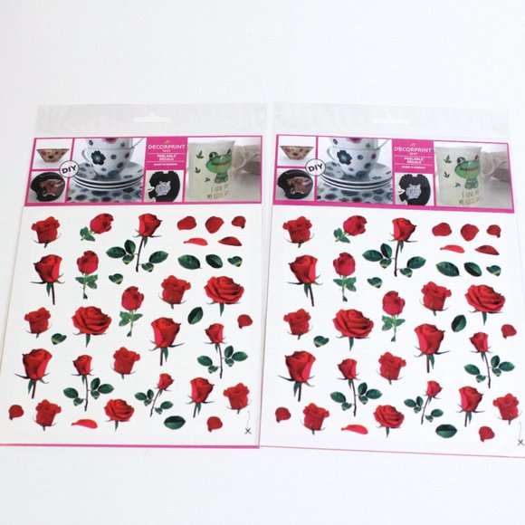 Decorprint Peelable Water Slide Craft Decals Lot DIY Roses - Picture 2 of 5